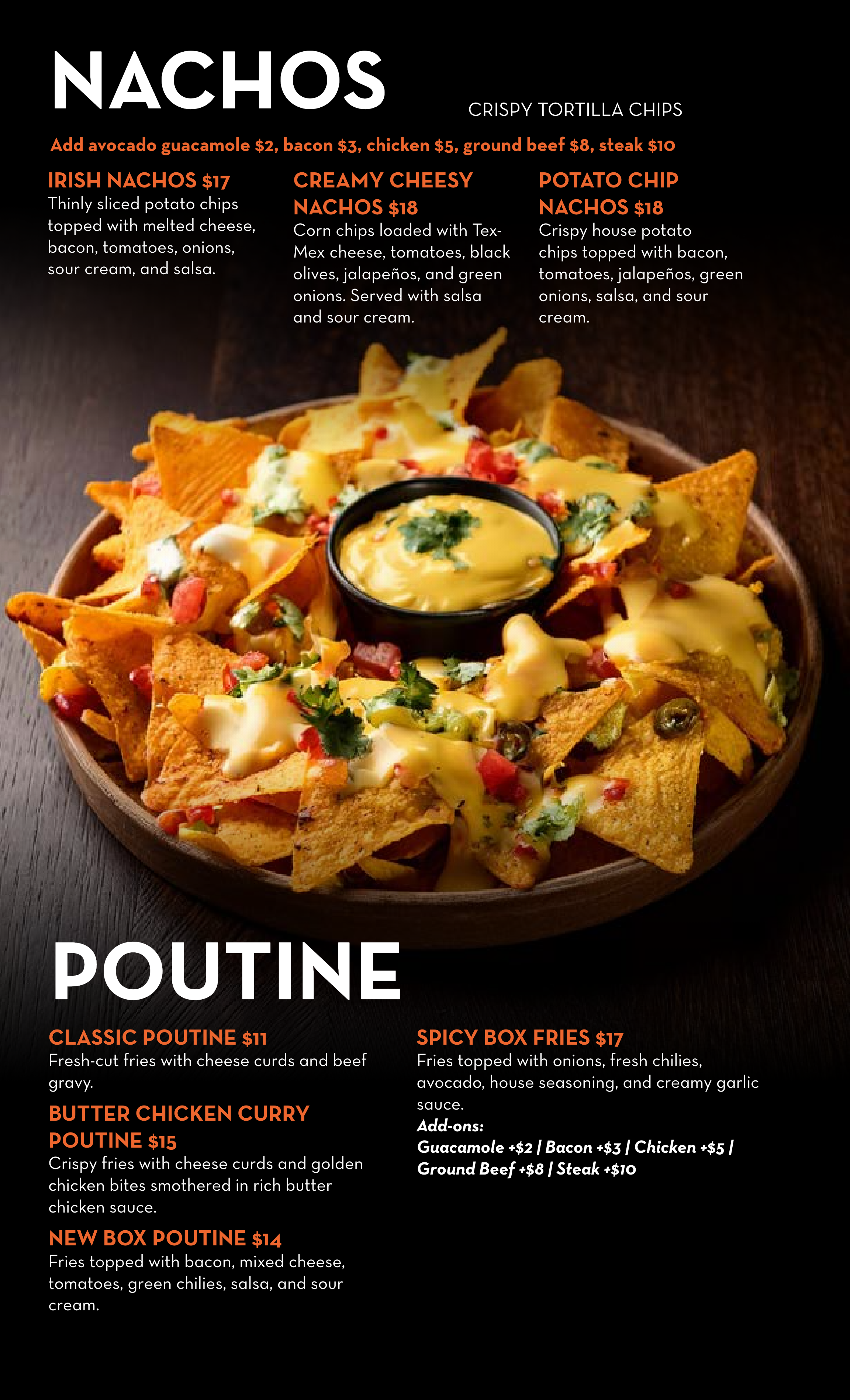 The Box Wings Lunch and Dinner Menu Page 3