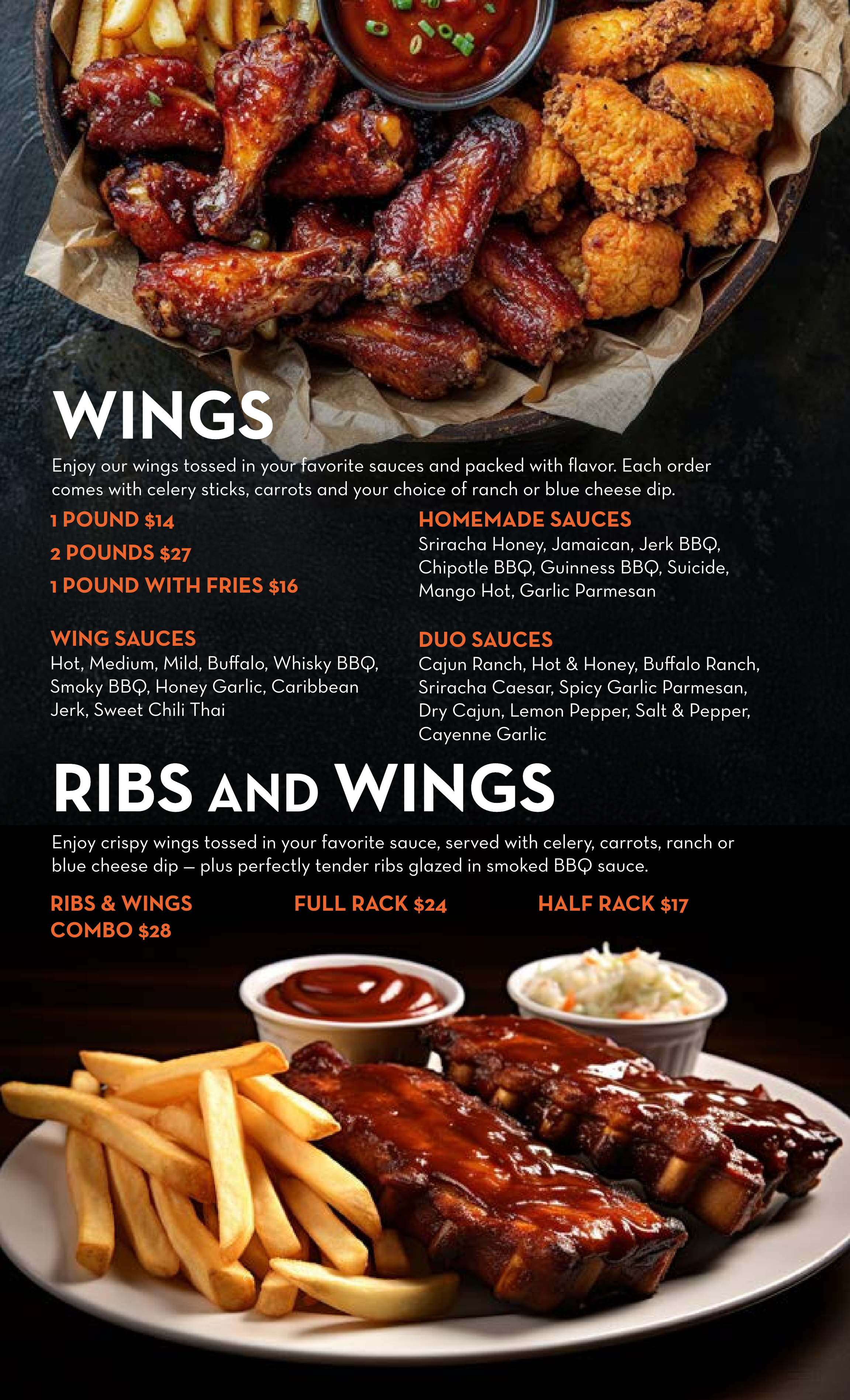 The Box Wings Lunch and Dinner Menu Page 5