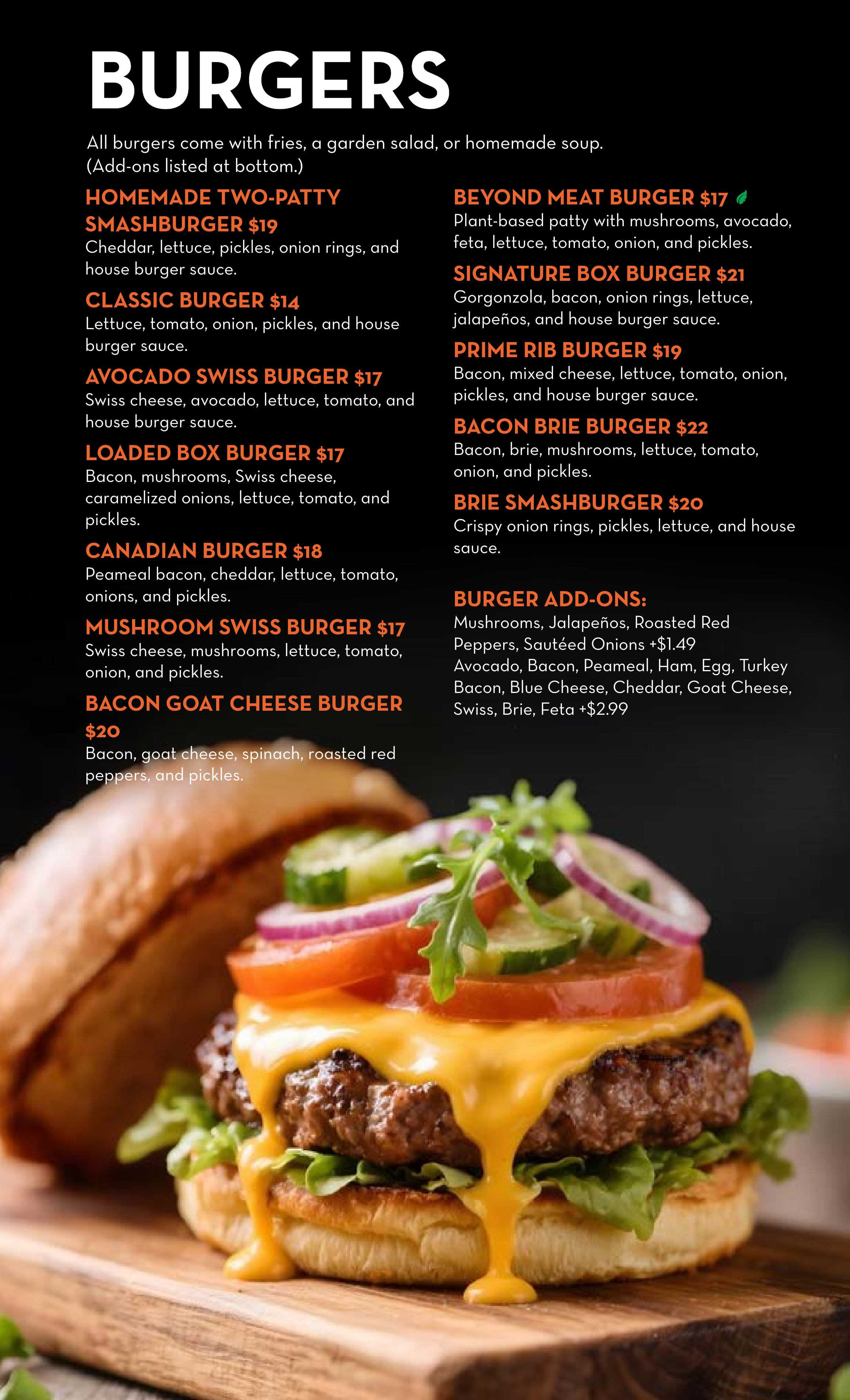 The Box Wings Lunch and Dinner Menu Page 6